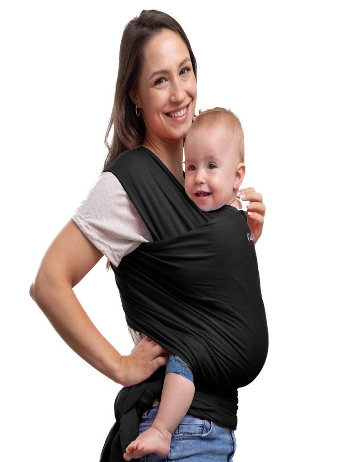 Cuddle Bug Cuddlebug Hands-Free Baby Carrier - Soft & Stretchy Wrap for Newborn to Toddler 7-35 lbs - One-Size-Fits-All Hip-Healthy Holder (Black) - Image 1